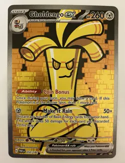 Pokemon Gholdengo ex 252/182 SV04: Paradox Rift Special Illustration Rare Holo - Image 1