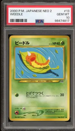 Pokemon Weedle Neo 2 Japanese #013 PSA 10 Gem Mint - Image 1