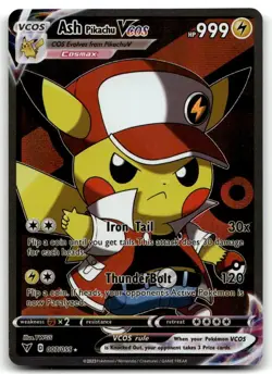 Pokemon - Ash Pikachu VCOS 007/055 - SWSH Vivid Voltage Cosplay - HOLO - NM - Image 1