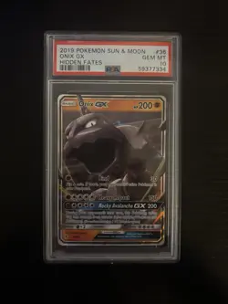 POKEMON TCG ONIX GX HIDDEN FATES 2019 ULTRA RARE HOLO 36/68 PSA 10 - Image 1