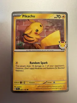 Pikachu 051/162 Pokemon Day 2026 - Anniversary Stamped NM - Image 1