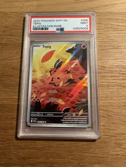 PSA 9 Tepig Illustration Rare 096/086 Pokemon White Flare 2025 - Image 1