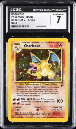 2000 POKEMON BAST SET 2 #4 CHARIZARD CGC 7 - Image 1