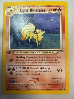 Light Ninetales 1st Edition 50/105 Neo Destiny Pokemon - Image 1