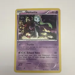 Pokemon Meloetta Holo Rare Legendary Treasures 78/113 Basic Card 80 HP - Image 1
