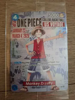 SEALED One Piece Monkey D. Luffy College Basketball US Voyage Promo Card - Image 1