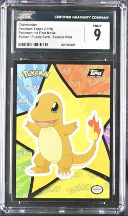 CHARMANDER #04 - Black LOGO - POKEMON The First Movie STICKER PUZZLE Card - Image 1