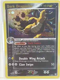 Pokemon Dark Dragonite TCG Holo Rare Card 15/109 Ex Team Rocket Stamp - Image 1