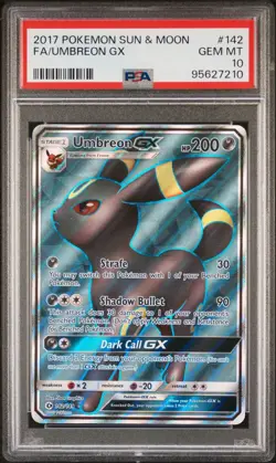 2017 POKEMON SUN & MOON #142 FULL ART/UMBREON GX PSA 10 GEM MINT - Image 1