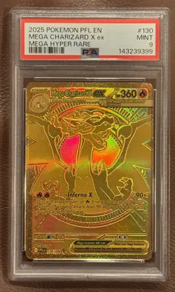 2025 Pokemon EN Mega Charizard X ex Hyper Rare 130/094 PSA 9 - Image 3