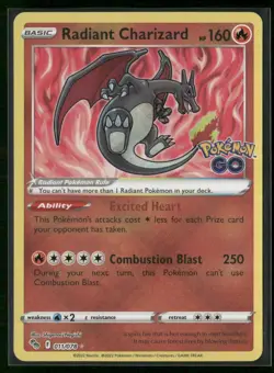 Radiant Charizard Pokemon GO 011/078 Holo NM - Image 1