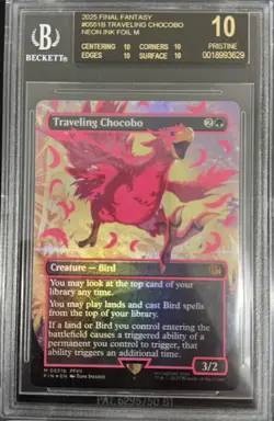 BGS 10 BLACK LABEL Magic the Gathering Traveling Chocobo Neon Pink Final Fantasy - Image 1