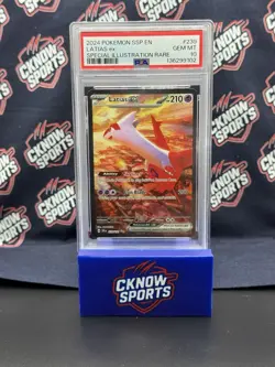 2024 POKEMON SSP EN-SURGING SPARKS SPECIAL ILLUSTRATION RARE LATIAS EX PSA 10 - Image 1