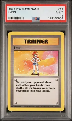 POKEMON LASS Base Set WOTC Rare 75/102 PSA 9 MINT - Image 1