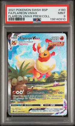 POKEMON FLAREON VMAX Premium Collection Black Star Promo SWSH180 PSA 9 MINT - Image 1