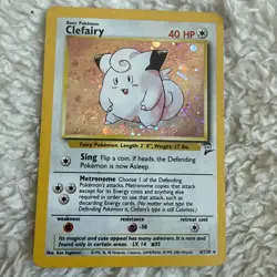 Pokemon Holo Swirl TCG Clefairy Base Set 2 Holo 6/130 WOTC Condition LP - Image 1