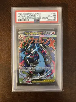 2025 Pokemon MEP EN-ME Black Star Promo #023 MEGA CHARIZARD X EX PSA 10 - Image 1