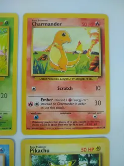 Pokemon Base Set Starters - Bulbasaur Charmander Squirtle Pikachu - Exact Cards! - Image 3