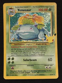 2021 POKEMON CELEBRATIONS CLASSIC COLLECTION VENUSAUR 15/102 HOLO RARE - Image 1