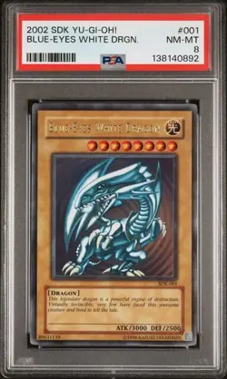YU-GI-OH BLUE-EYES WHITE DRAGON Ultra Rare – SDK-001 PSA 8 NM-MT - Image 1
