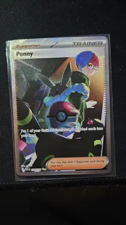 Pokemon TCG Penny Paldean Fates Trainer Holo Card 239/091 - Image 1