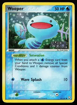 Wooper 81/109 Common Reverse Holo Stamped Team Rocket Returns Pokemon Card - Image 1