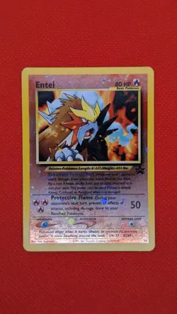 Entei #34 Black Star Promo Reverse Holo Rare Vintage Pokemon Card - LP - Image 1