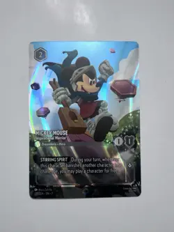 Lorcana Mickey Mouse Inspirational Warrior ENCHANTED RARE Card 221/204 - Image 1