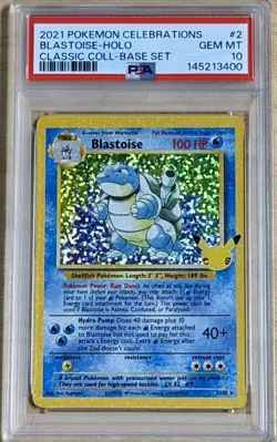 2021 Pokemon Blastoise Celebrations Classic Collection Holo 2/102 PSA 10 GEM 💎 - Image 1
