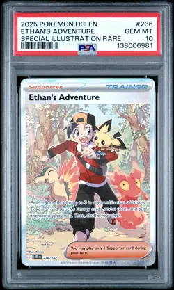 2025 Pokemon Destined Rivals Ethan's Adventure Special Illustration Rare PSA 10 - Image 1