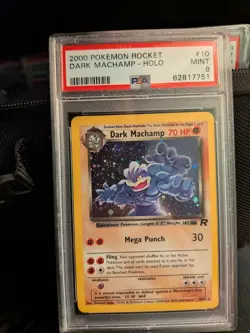 2000 POKEMON TEAM ROCKET PSA 9 DARK MACHAMP HOLO #10 - Image 1