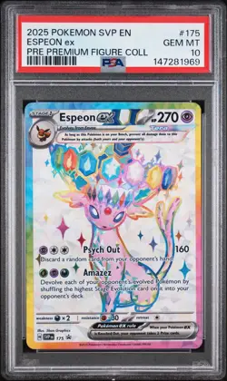 SVP EN PSA 10 Espeon ex 175 Promo PRE Premium Figure Collection Gem Mint Pokemon - Image 1