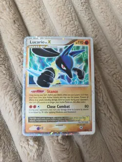 Lucario LV.X Diamond & Pearl Black Star Promo Holo Card DP12 -LP - Image 1