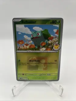 001/132 Bulbasaur 2026 Pokemon Day League Stamped Promo Card Mega TCG Play - Image 1