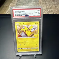 2021 Pokemon 25th Aniv Celebration McDonald's PIKACHU Non-Holo PSA 10 GEM MINT - Image 1