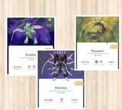 Pokemon Go Acc Guaranteed Lucky SHINY Rayquaza, Armor Mewtwo+MORE - Image 1