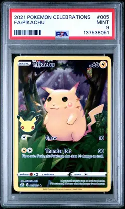 PSA 9 Pikachu FA #005 | 2021 Pokemon Celebrations | Full Art | English - Image 2