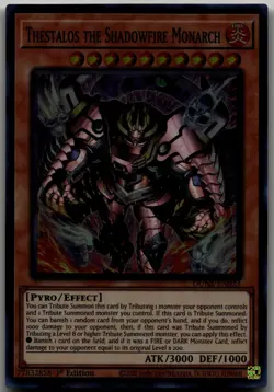 Thestalos the Shadowfire Monarch Super Rare Duelist Nexus DUNE-EN023 LP - Image 1