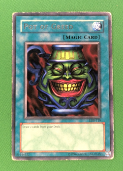 Yu-Gi-Oh TCG - Pot Of Greed - LOB-119 - Magic Card - 1996 - MP - Image 1