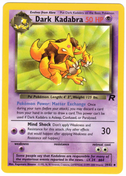 Dark Kadabra 39/82 Team Rocket Regular Vintage Pokemon Card - Image 1