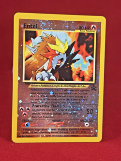 2001 Pokemon Black Star Promo ENTEI Holo 34 Card MP with 2 Swirls - Image 1