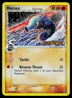 Pokemon Card - Horsea Dragon Frontiers 31/101 Reverse Holo Uncommon STAMPED - Image 1