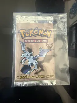 Heavy Pokemon Fossil Booster Pack Aerodactyl Art Sealed 11 Cards Vintage English - Image 2
