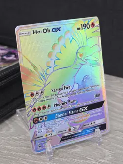 Pokemon Card TCG Ho-oh GX SM80 Full Art Ultra Rare Rainbow Black Star Promo 2017 - Image 1