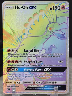 Pokemon Card TCG Ho-oh GX SM80 Full Art Ultra Rare Rainbow Black Star Promo 2017 - Image 5