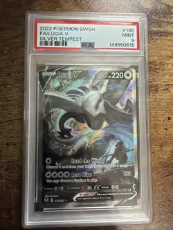 Pokemon Sword and Shield Silver Tempest Lugia V 186 Alt Art PSA 9 MINT - Image 1