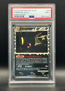 PSA Mint 9- Umbreon Prime Undaunted #86 Holo Ultra Rare 2010 Pokemon HG & SS - Image 2