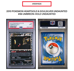 PSA Mint 9- Umbreon Prime Undaunted #86 Holo Ultra Rare 2010 Pokemon HG & SS - Image 3