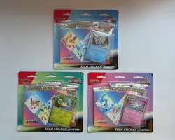 3x Pokemon TCG Prismatic Evolutions Tech Sticker Collection (Set of 3) - Sealed - Image 1