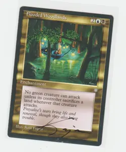 Magic the Gathering ~ Flooded Woodlands ~ LP ~ Ice Age ~ Signed by Artist - Image 1